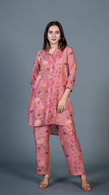 Blush Pink Under The Sea Cotton Silk Co-ord Set