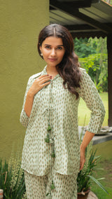 Aarna Chanderi Co-ord Set - Green