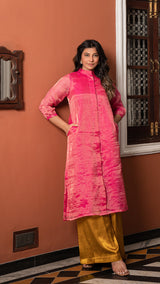 Siya - Rani Pink Pure Tissue Kurta Set