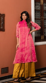 Siya - Rani Pink Pure Tissue Kurta Set