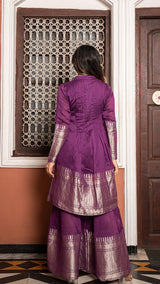 Anjum - Purple Woven Chanderi Kurta Set