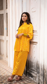 Bandhani Co-ord Set - Sunshine Yellow