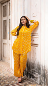 Bandhani Co-ord Set - Sunshine Yellow